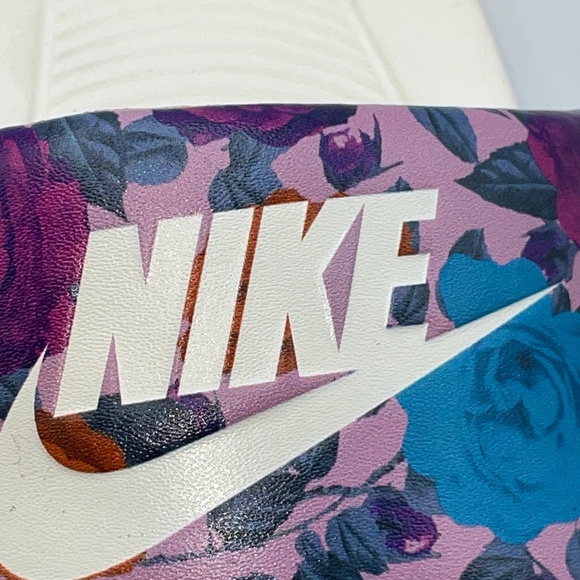 NEW Women's Nike Logo Print flowers Slipper Slides Sandals Floral 10 - Picture 9 of 12